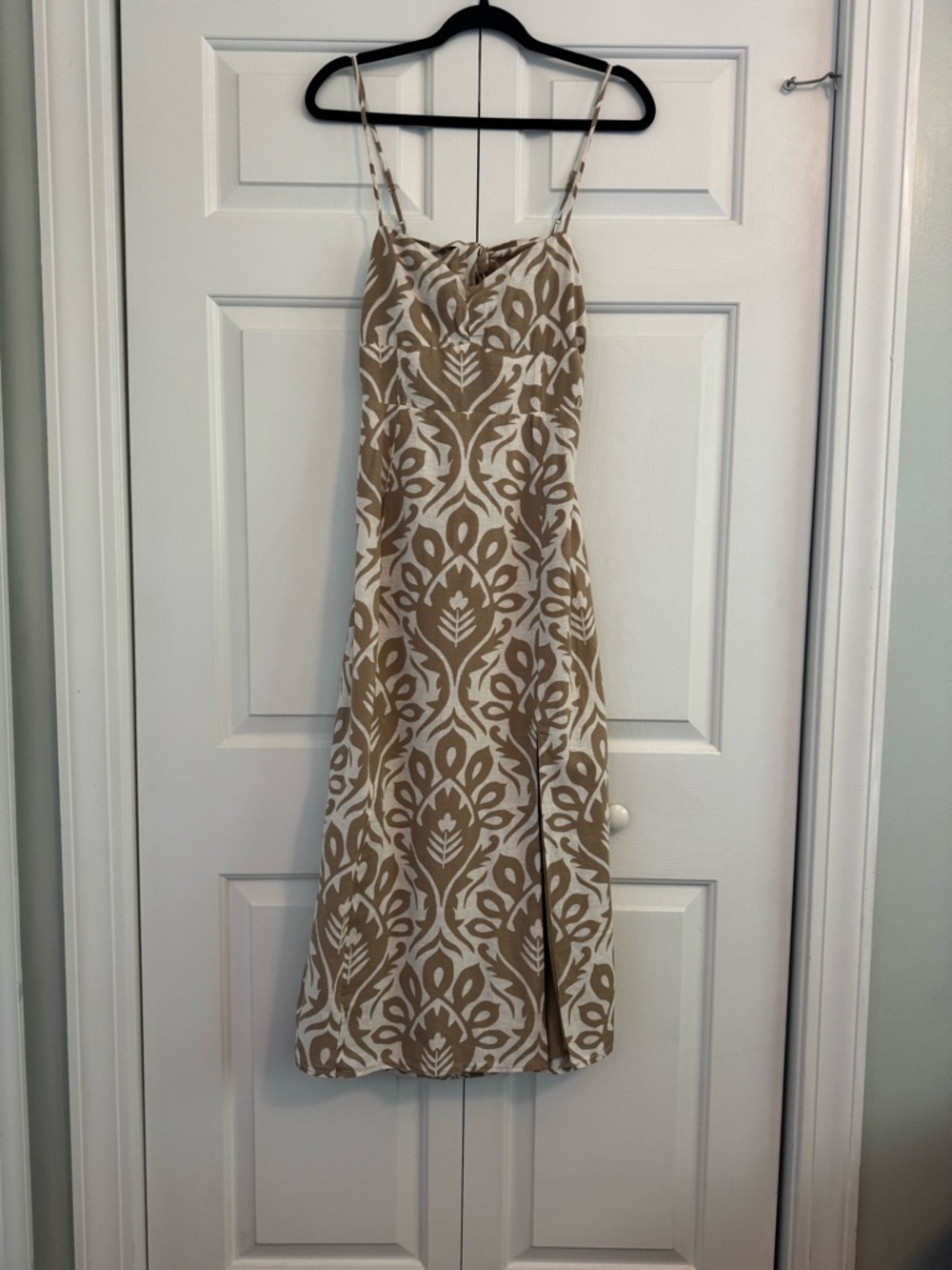 American Eagle Outfitters Catie Corset Printed Column Midi Dress